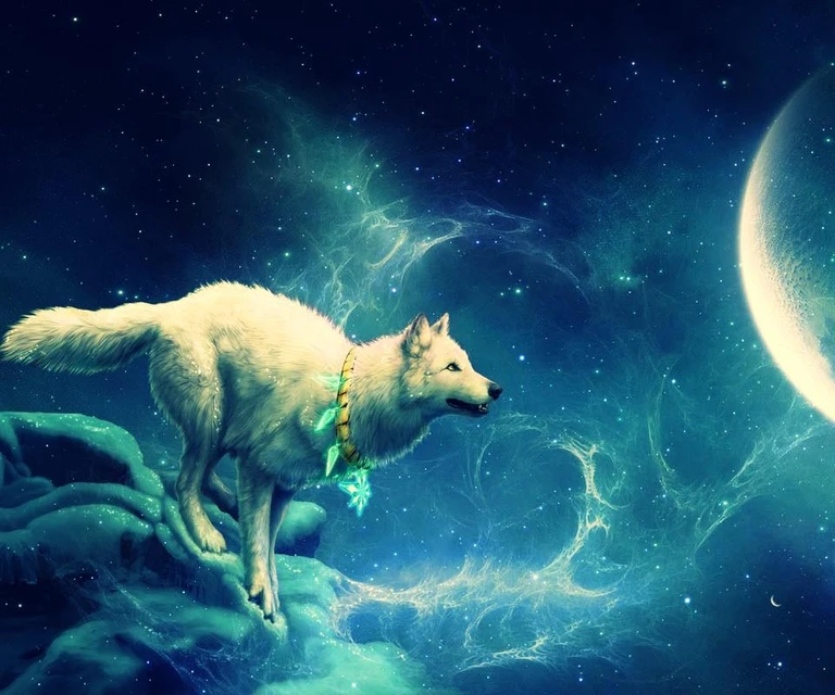 Moon Wolf Mystical Wolf Image By Draw